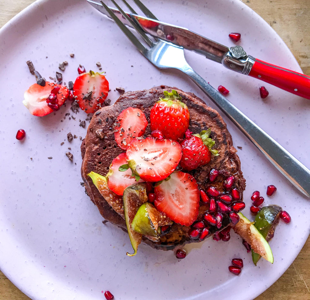Chocolate Beetroot Pancakes by Grace Chung of Break Inspiration