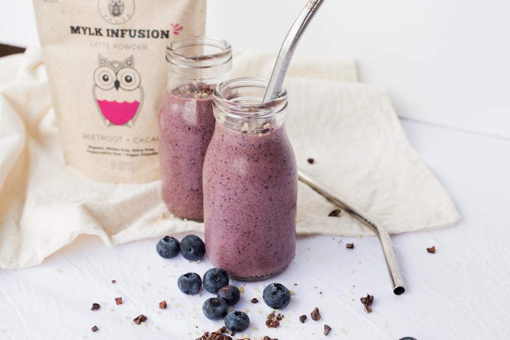 Naked Paleo Choc Beet Blueberry Smoothie Recipe Blog Organic Vegan Gluten Free Dairy Free Treats Snacks RSF
