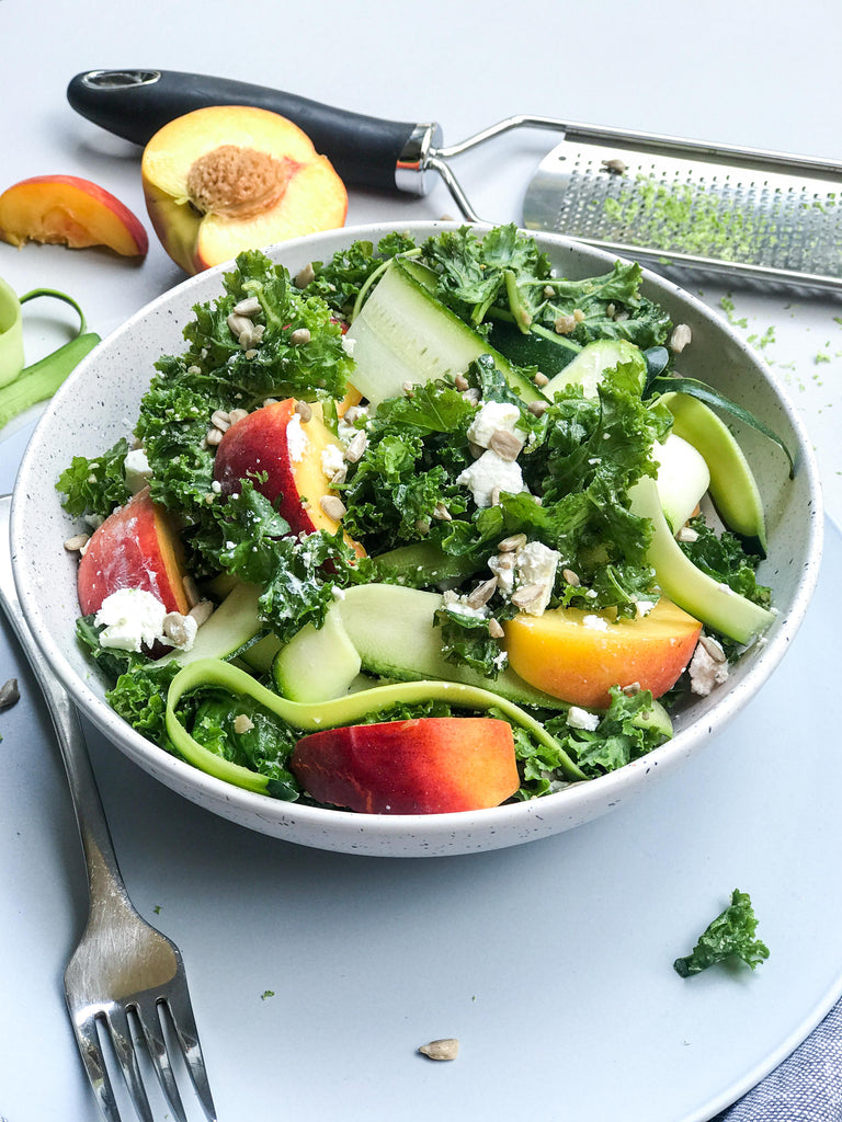 Nectarine and Kale Salad with Ginger and Lime Dressing Recipe Naked Paleo Blog