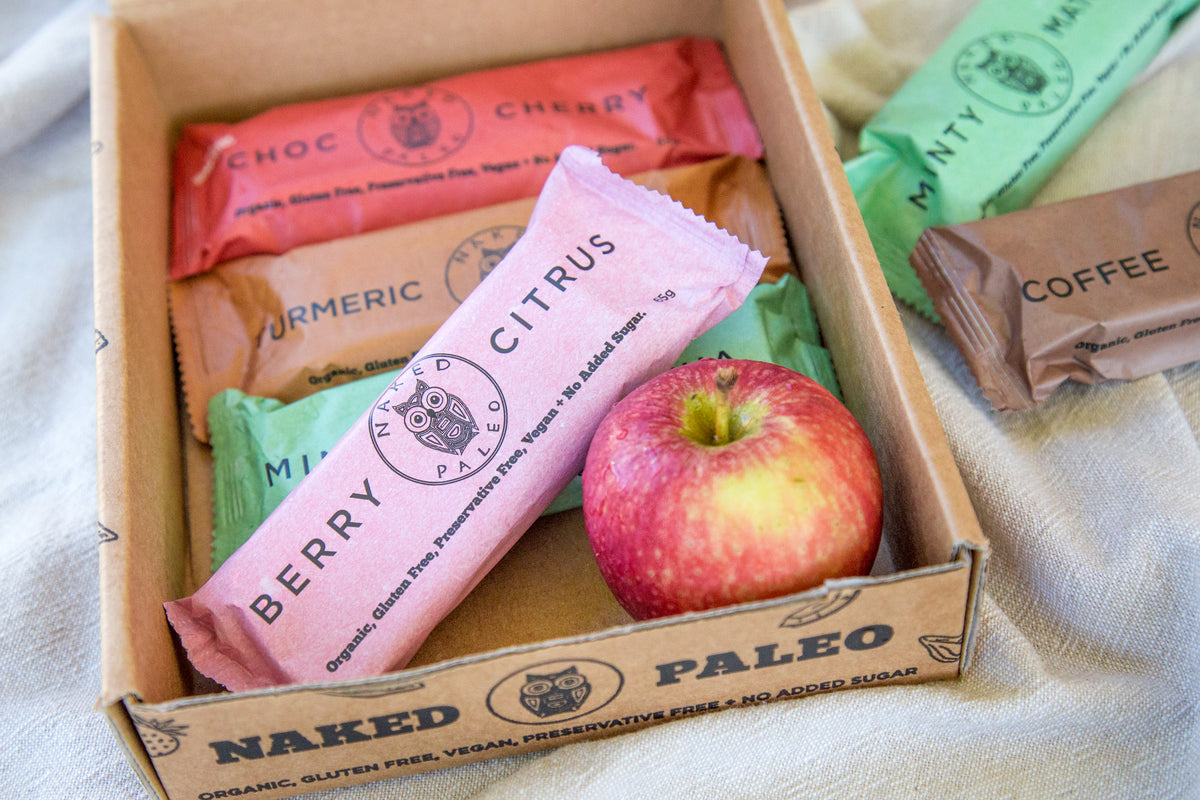 Naked Paleo Whole Food Bars Berry Citrus Nutritional Information Nutrition Panel Make Better Food Choices Minty Matcha Choc Cherry