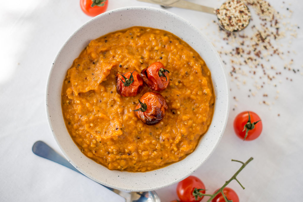 Tomato, Pumpkin and Quinoa Soup Recipe Naked Paleo Blog Winter Warmer