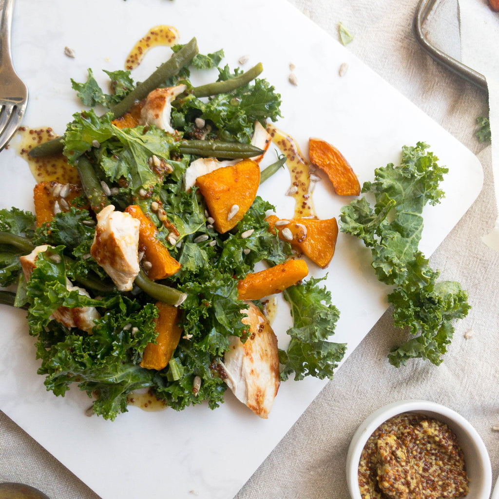 Warm Pumpkin, Bean and Chicken Salad Recipe Jessica Worth Nutrition Naked Paleo Blog