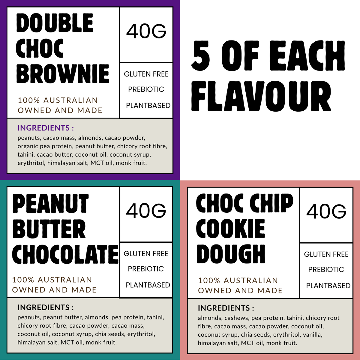 Clean Snack Bar Mixed Pack (Box of 15 x 40g)