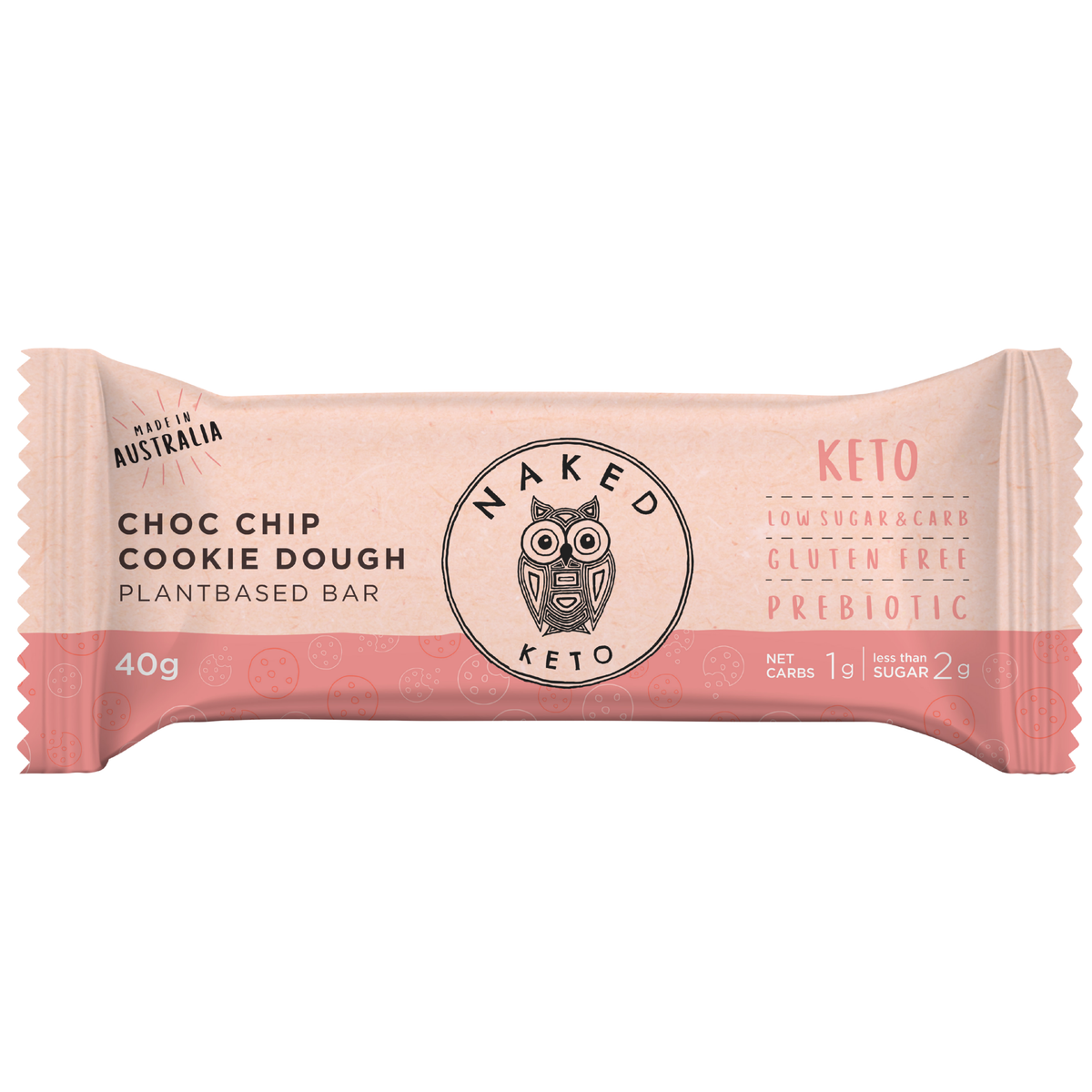 Choc Chip Cookie Dough Snack Keto Bar (Box of 15 x 40g)